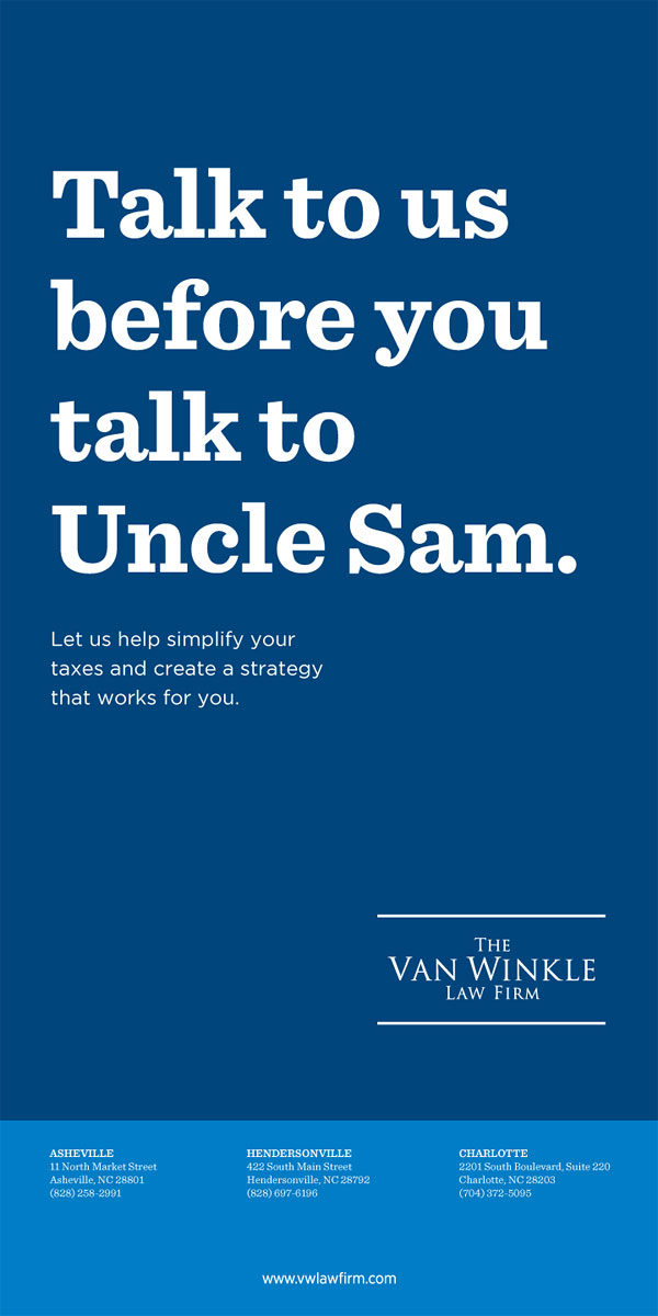 Portfolio Van Winkle Tax Ads